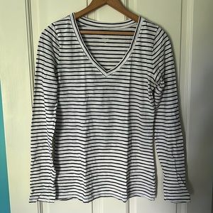 Mossimo Striped Long Sleeve V-Neck Tee